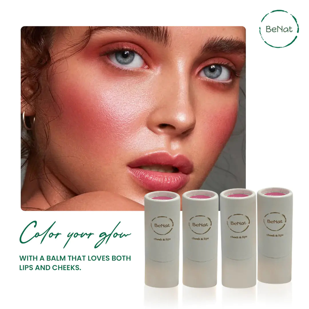 BeNat Lèvres & Joues Teintées. Rouge à lèvres naturel 2 en 1 pour une couleur éclatante.