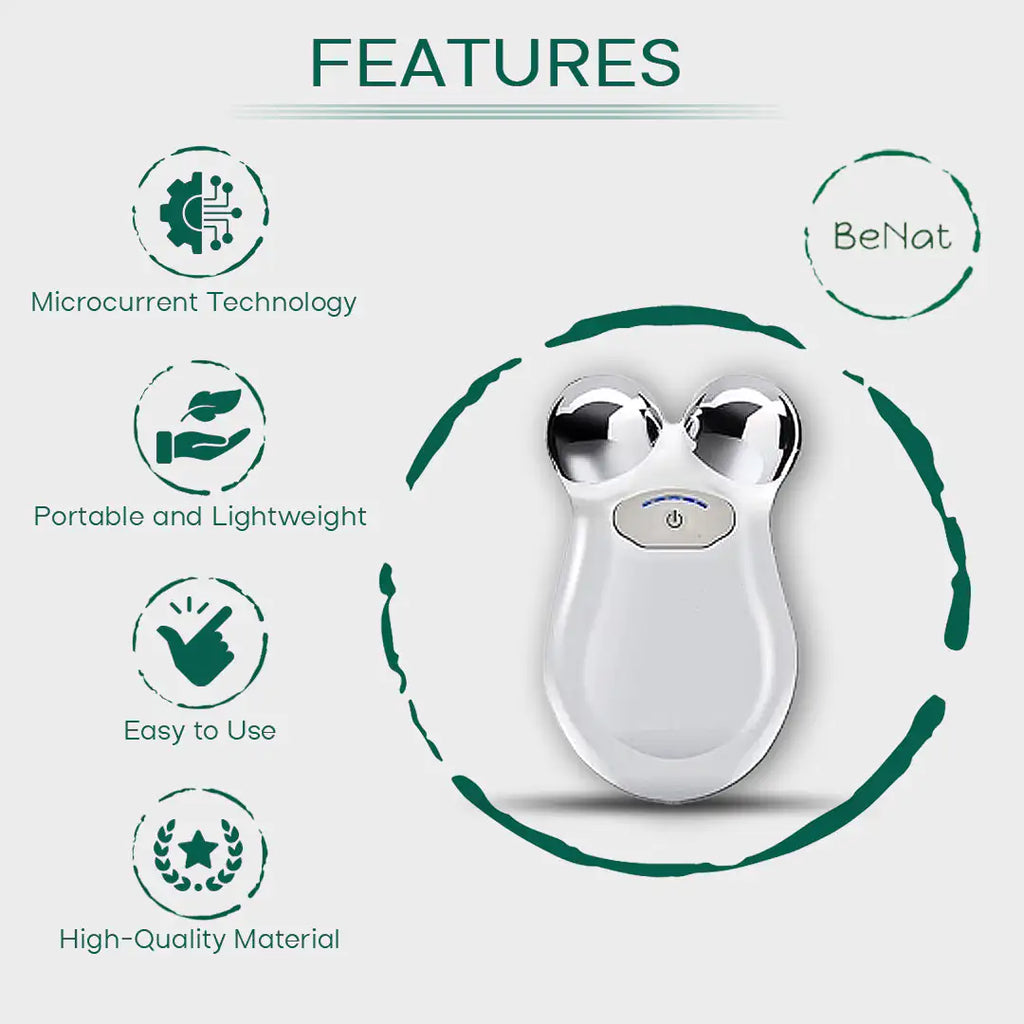 BeNat Microcurrent Facial Toning Massager