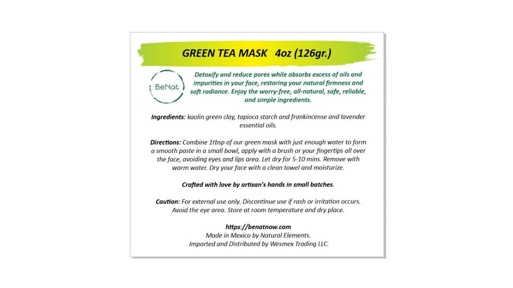 BeNat Green Clay Mask
