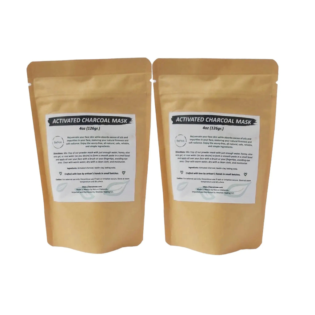 BeNat 2-pack Activated Charcoal Facial Mask