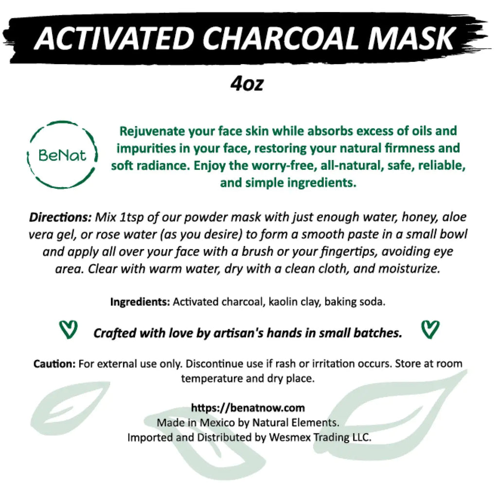 BeNat Activated Charcoal Mask