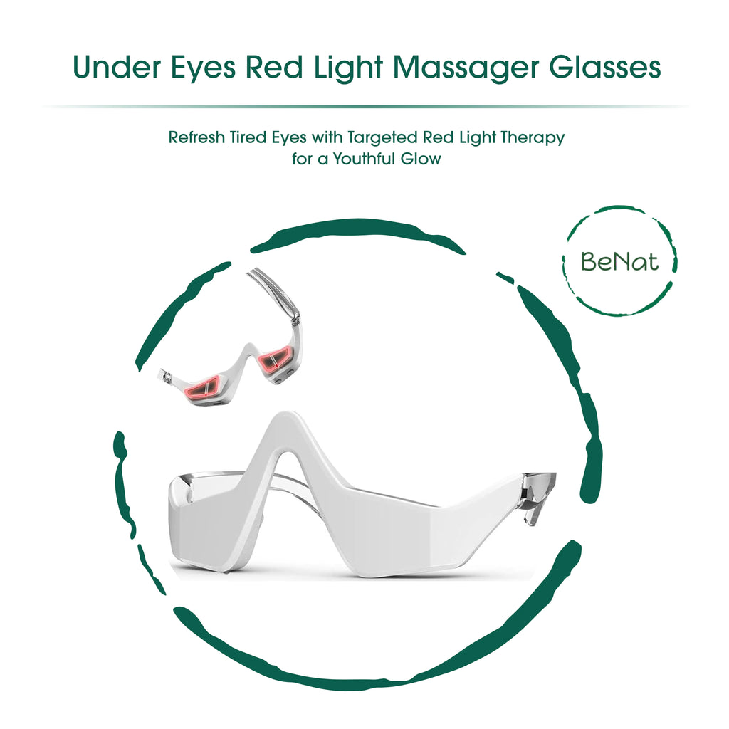 Masajeador BeNat de terapia de luz roja para rejuvenecimiento y relajación de la piel debajo de los ojos