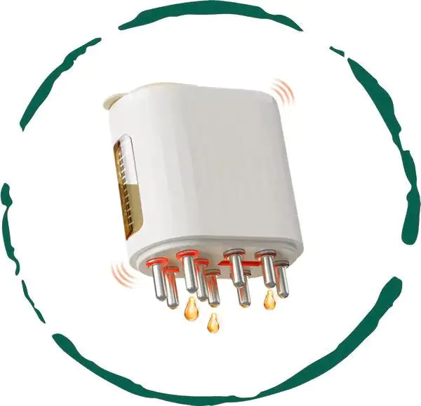 Applicateur d'Huile Électrique et Masseur Capillaire Vibrant 2 en 1 BeNat.