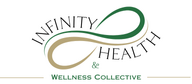 Infinity Health & Wellness Collective logo with green and gold design