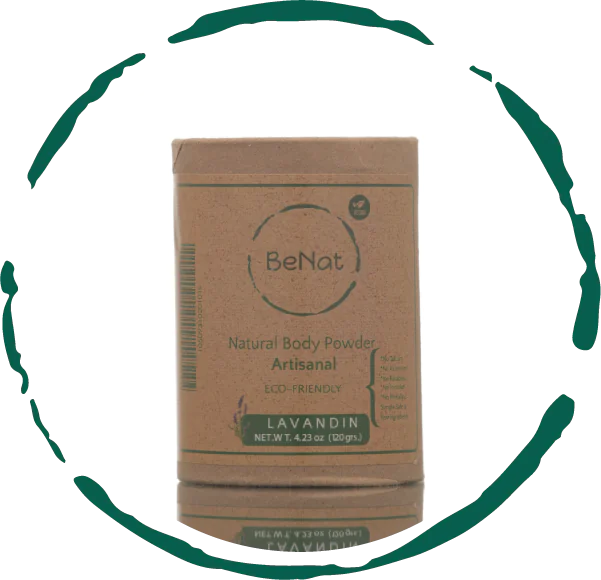 BeNat poudre corporelle entièrement naturelle. Écologique.