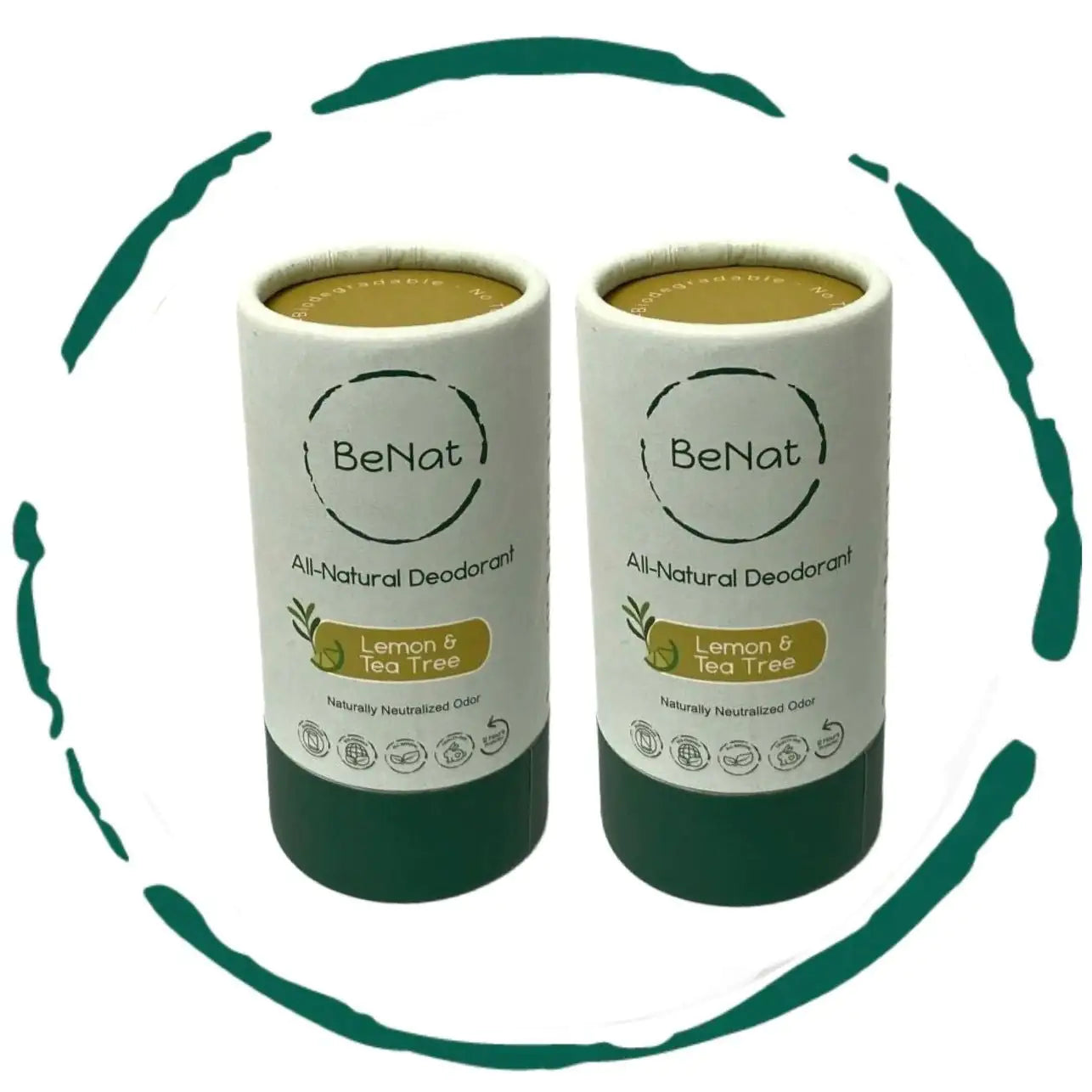 BeNat 2-Pack All-Natural, Plastic-Free Deodorants