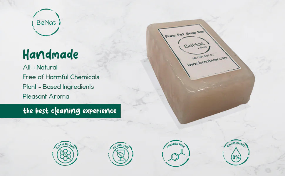BeNat Animaux de Compagnie. Pain de shampoing entièrement naturel pour animaux de compagnie. Avoine. 164 g.