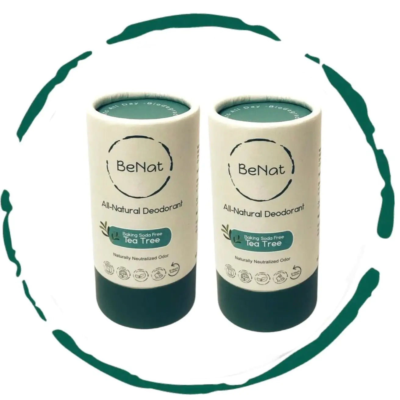 BeNat 2-Pack All-Natural, Plastic-Free Deodorants