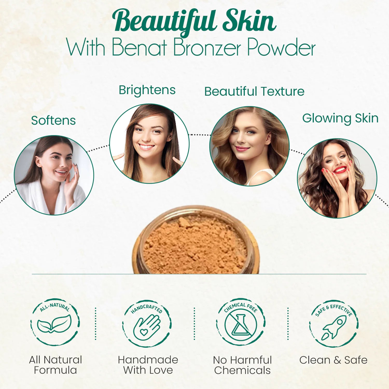 BeNat Bronzer en Poudre Libre 100 % Naturel. Écologique.