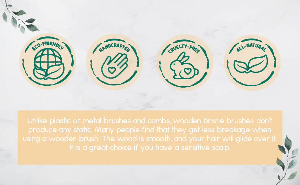 Brosse à Cheveux Démêlante en Bois BeNat