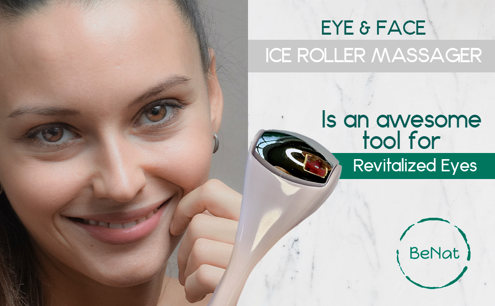 BeNat Masseur-rouleau de glace pour les yeux et le visage