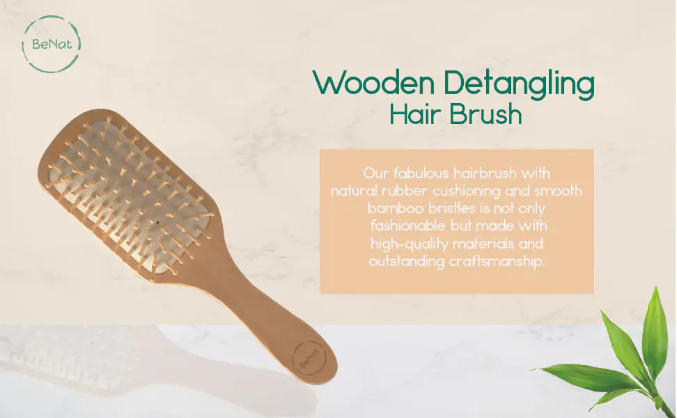 Brosse à Cheveux Démêlante en Bois BeNat
