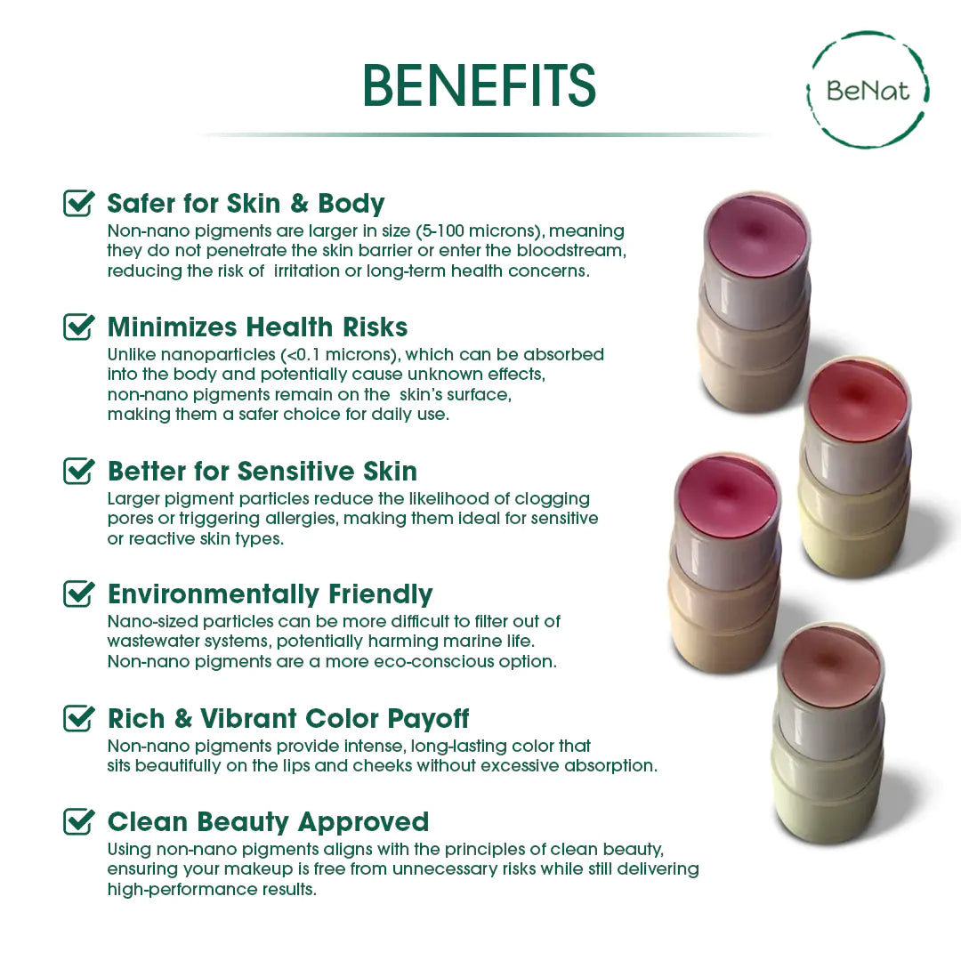 BeNat Lip & Cheek Bloom. 2 in 1 Natural Lipstick for Vibrant Color.