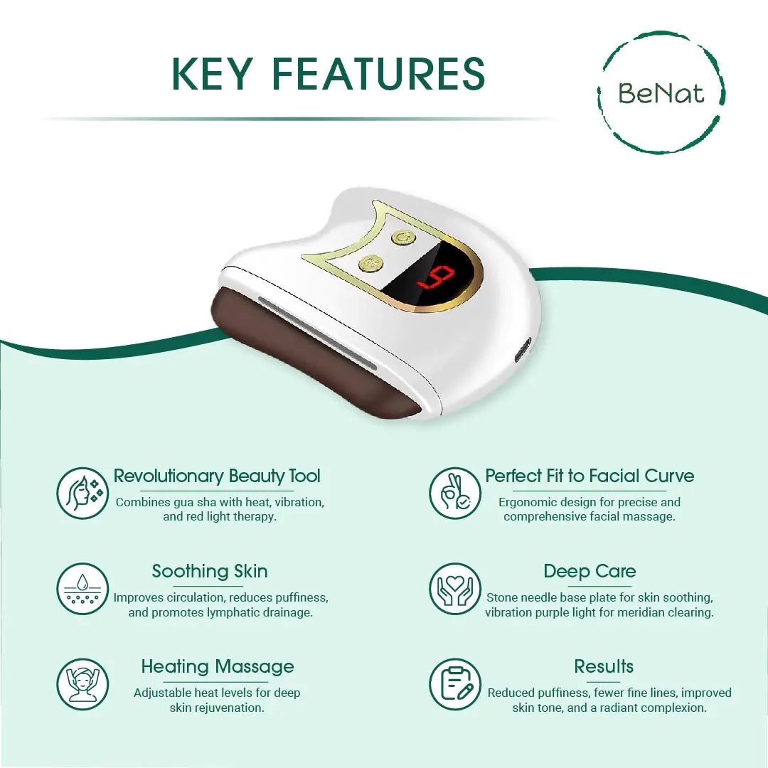 Appareil de massage facial électrique Gua Sha BeNat