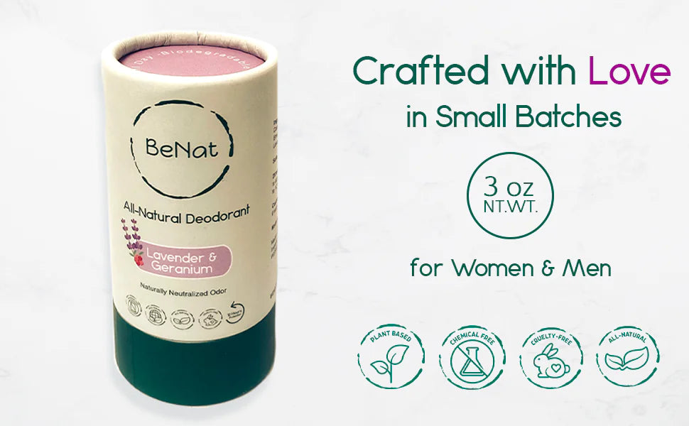 BeNat 2-Pack All-Natural, Plastic-Free Deodorants