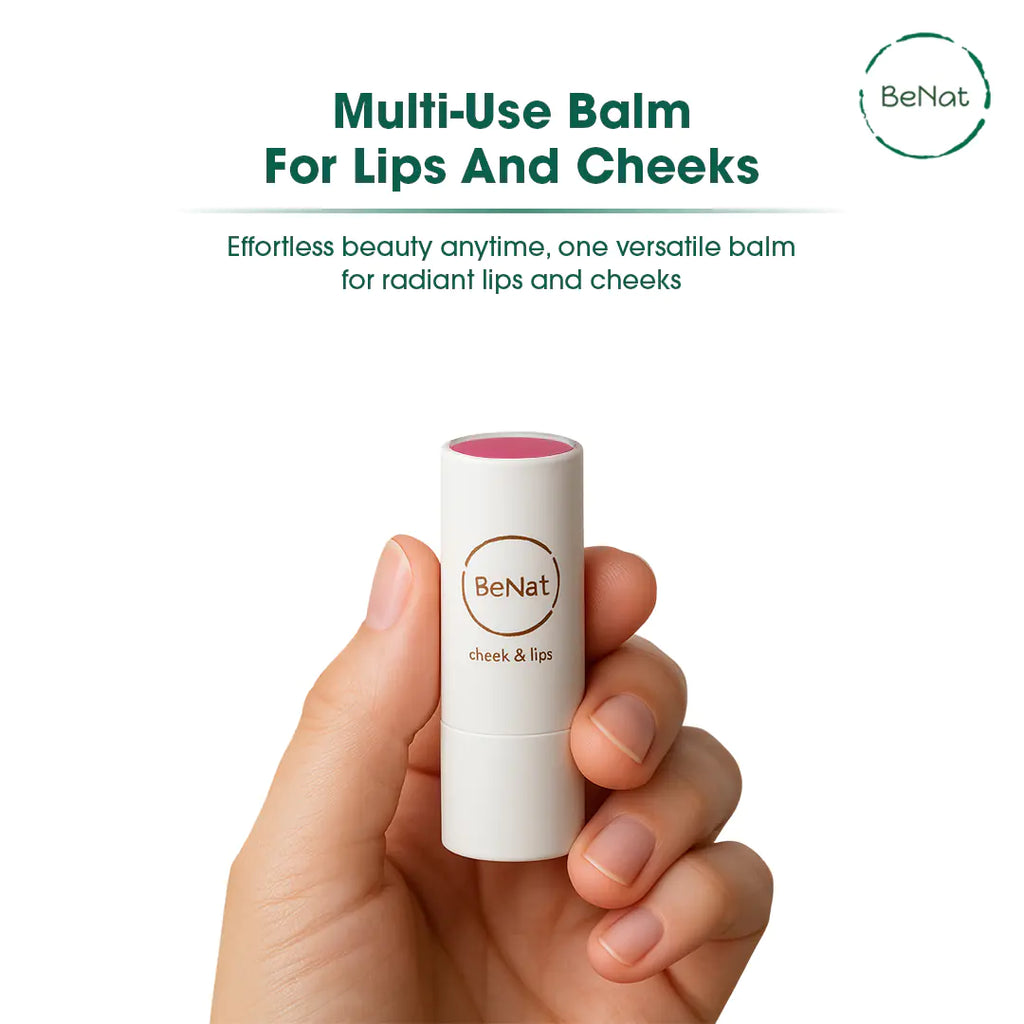 BeNat Lip & Cheek Bloom. 2 in 1 Natural Lipstick for Vibrant Color.