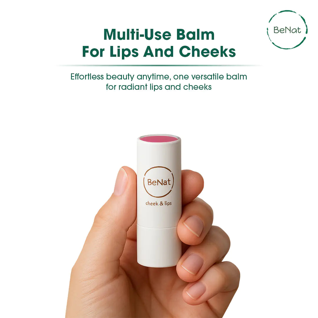 BeNat Lip & Cheek Bloom. 2 in 1 Natural Lipstick for Vibrant Color.