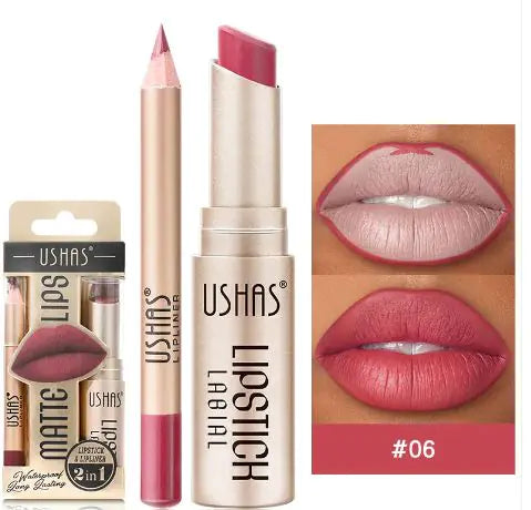 Labial nude mate, a prueba de manchas y resistente al agua