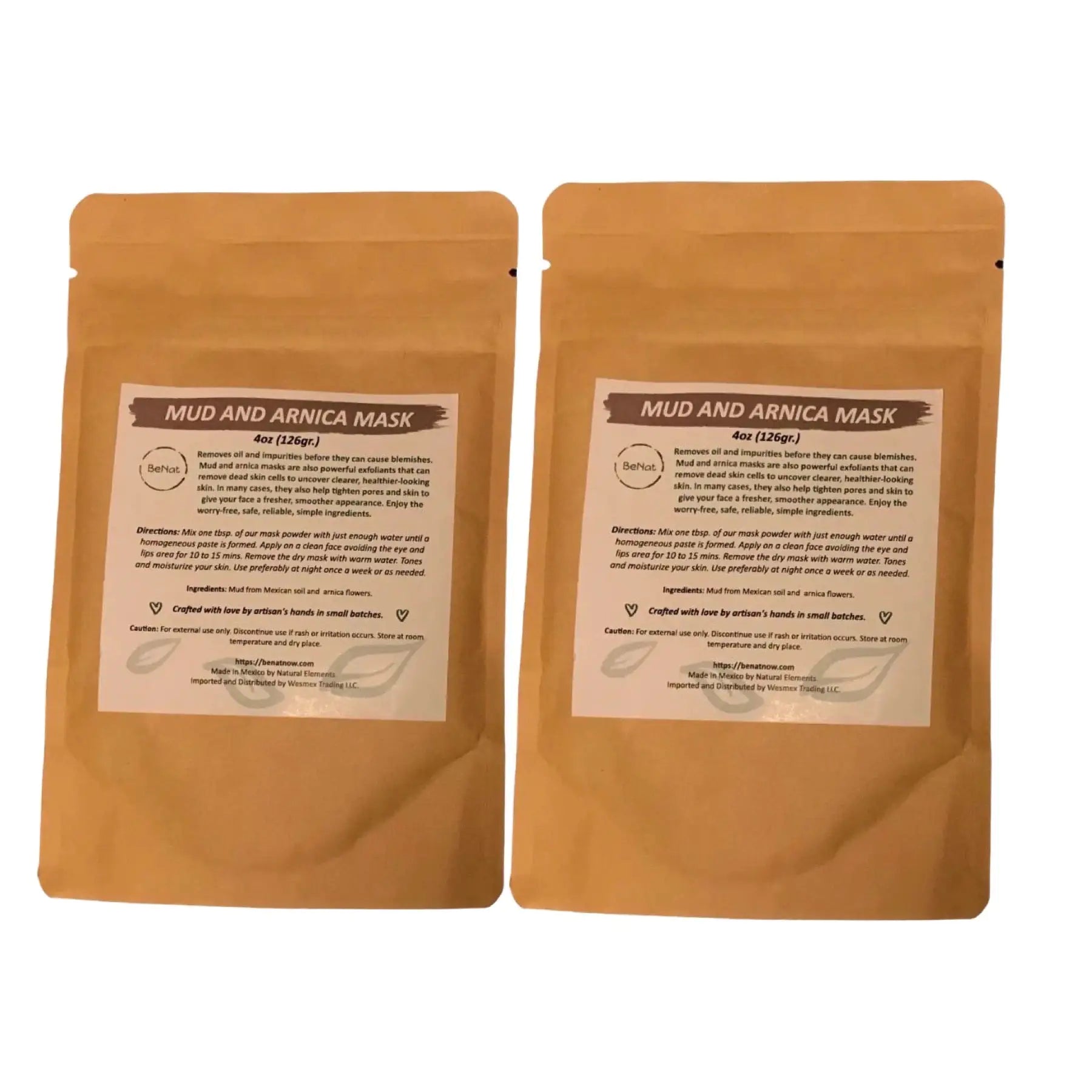 BeNat 2-pack Mud & Arnica Facial Mask