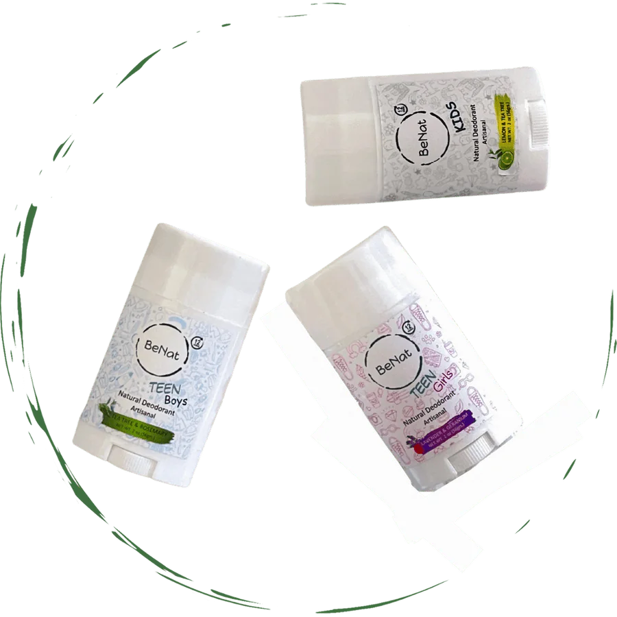 BeNat 2-Pack all-Natural Deodorants for Kids & Teens
