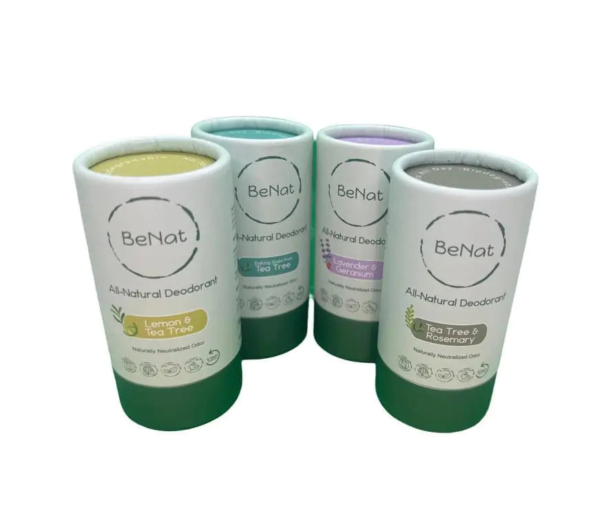 BeNat 2-Pack All-Natural, Plastic-Free Deodorants