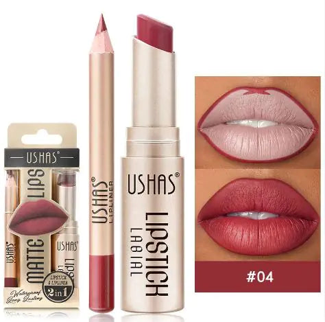 Labial nude mate, a prueba de manchas y resistente al agua