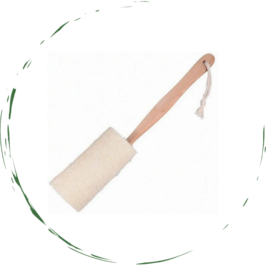 BeNat Natural Loofah Bath Brush w/Long Handle.
